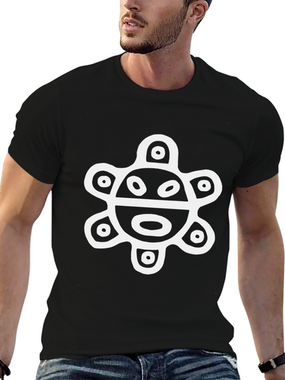 Black T-Shirt with Ancient Turtle Design