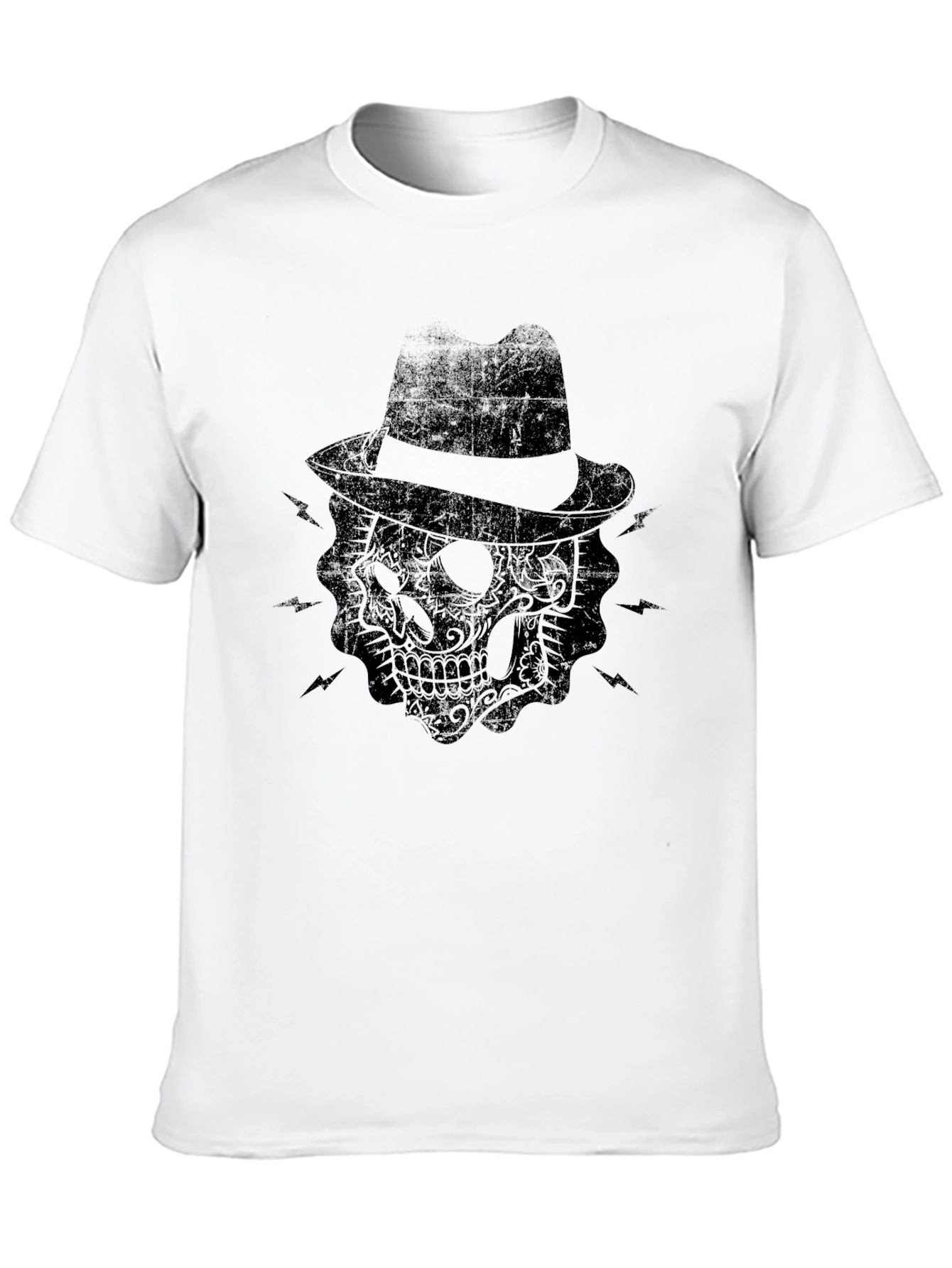 Skull Fedora Black T-Shirt