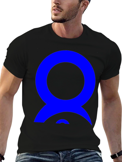 Abstract Blue Design on Black T-Shirt