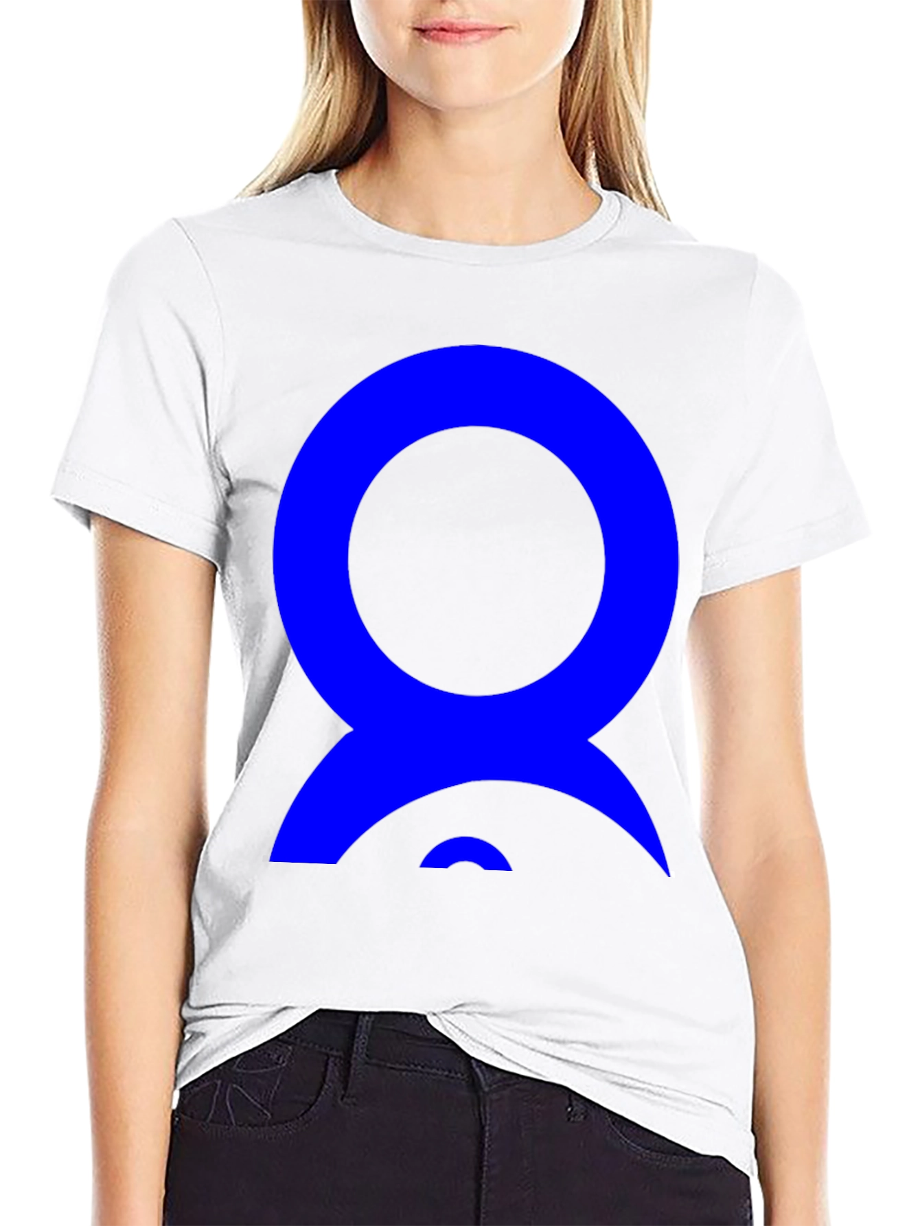 Abstract Blue Design on Black T-Shirt