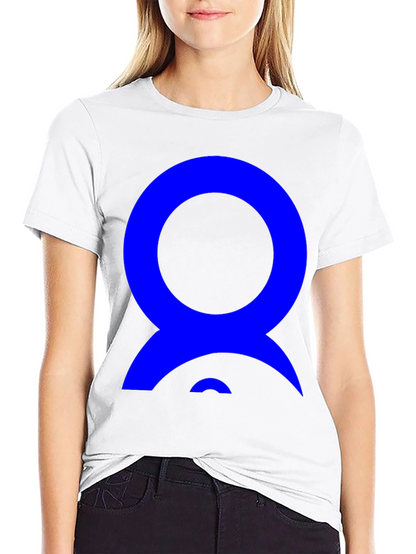 Abstract Blue Design on Black T-Shirt