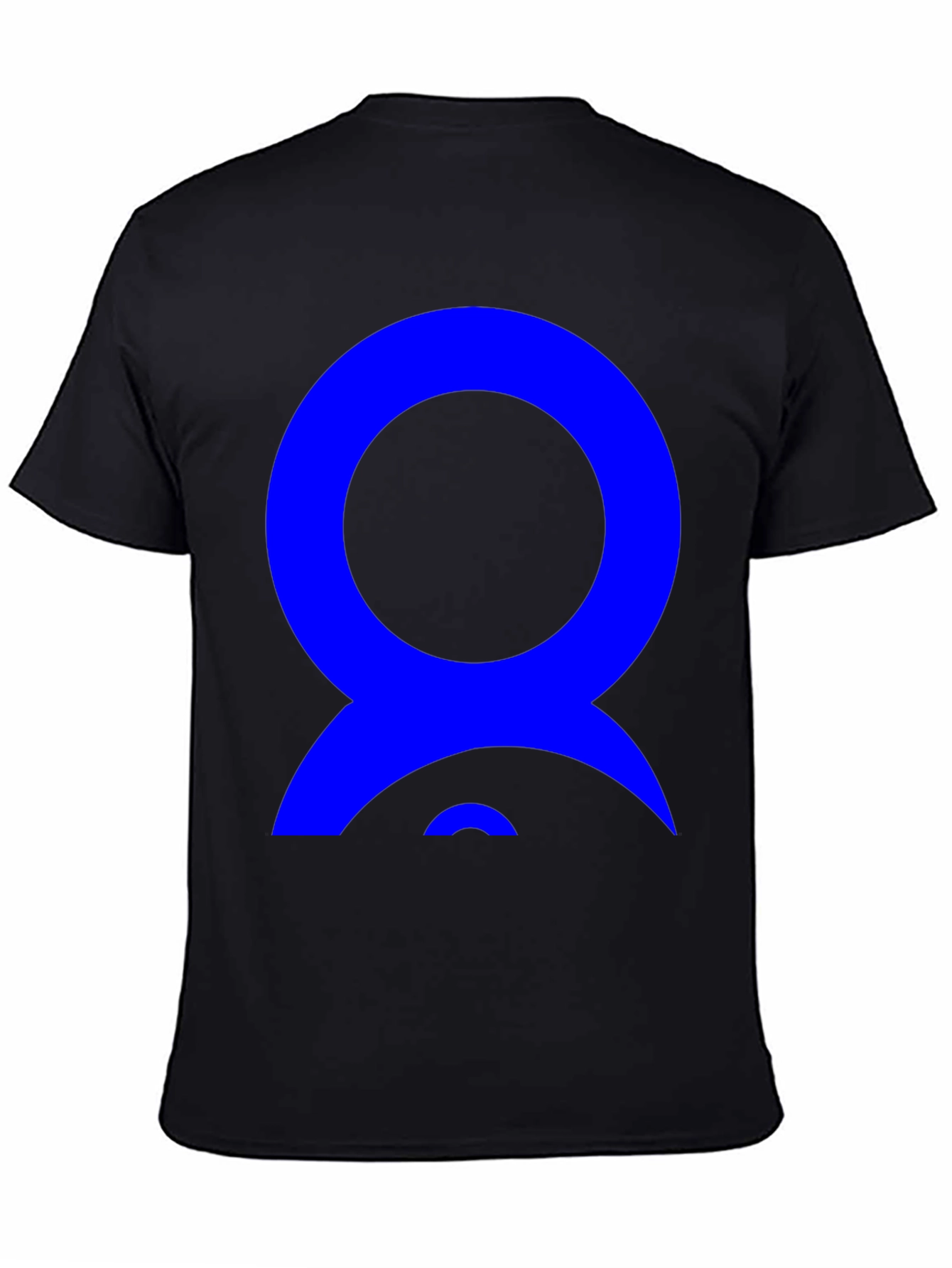 Abstract Blue Design on Black T-Shirt