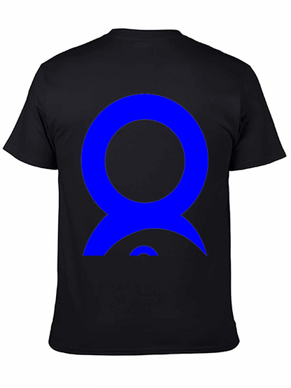 Abstract Blue Design on Black T-Shirt