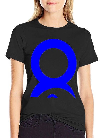 Abstract Blue Design on Black T-Shirt