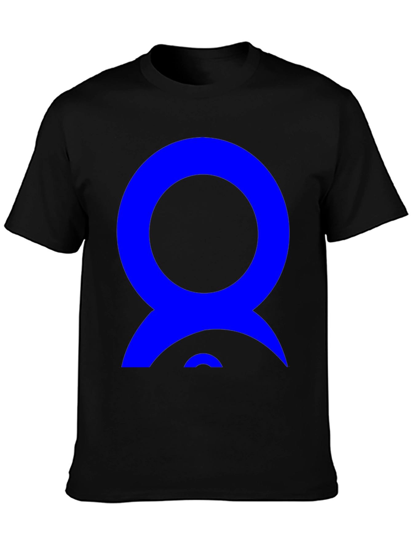 Abstract Blue Design on Black T-Shirt