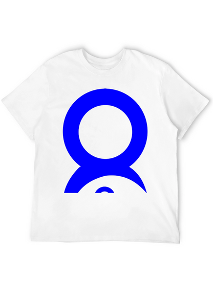 Abstract Blue Design on Black T-Shirt
