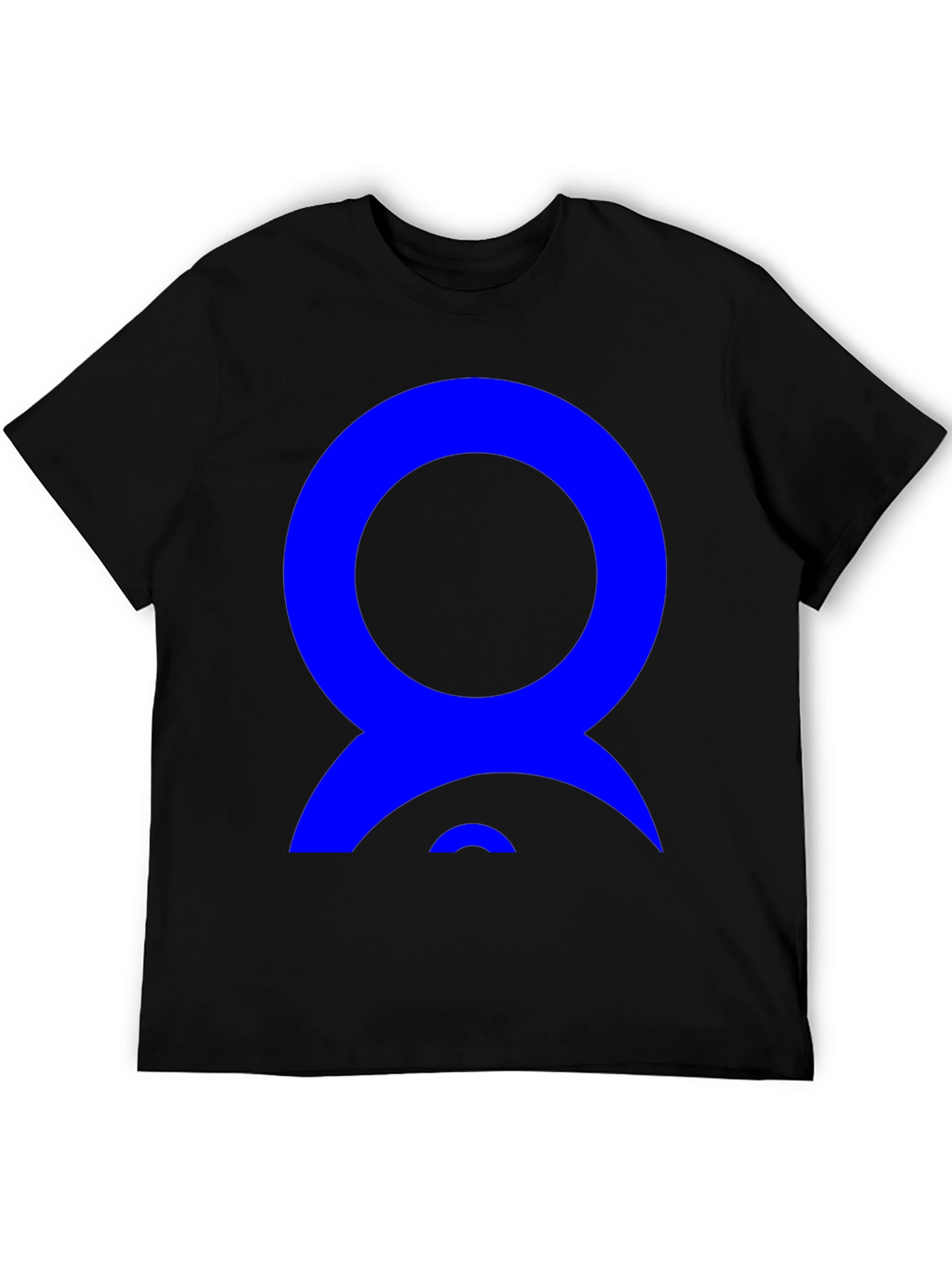 Abstract Blue Design on Black T-Shirt