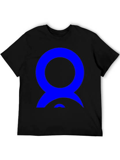 Abstract Blue Design on Black T-Shirt