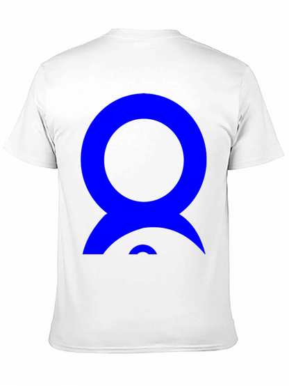 Abstract Blue Design on Black T-Shirt
