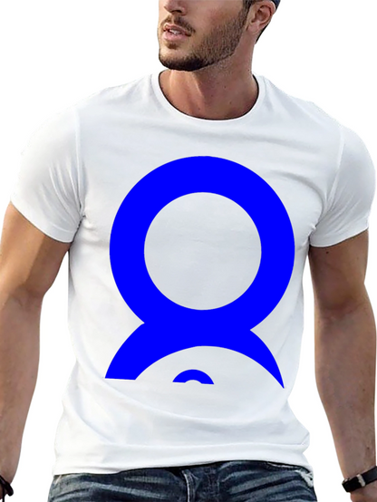 Abstract Blue Design on Black T-Shirt