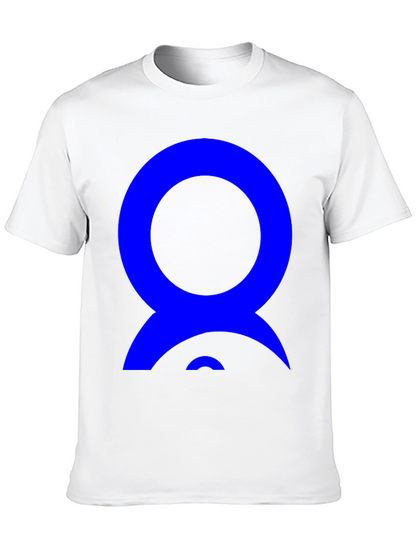 Abstract Blue Design on Black T-Shirt