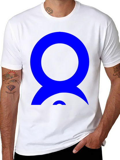 Abstract Blue Design on Black T-Shirt