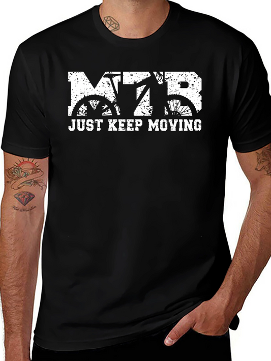 MTB Just Keep Moving Graphic Tee - Mountain Biking Shirt