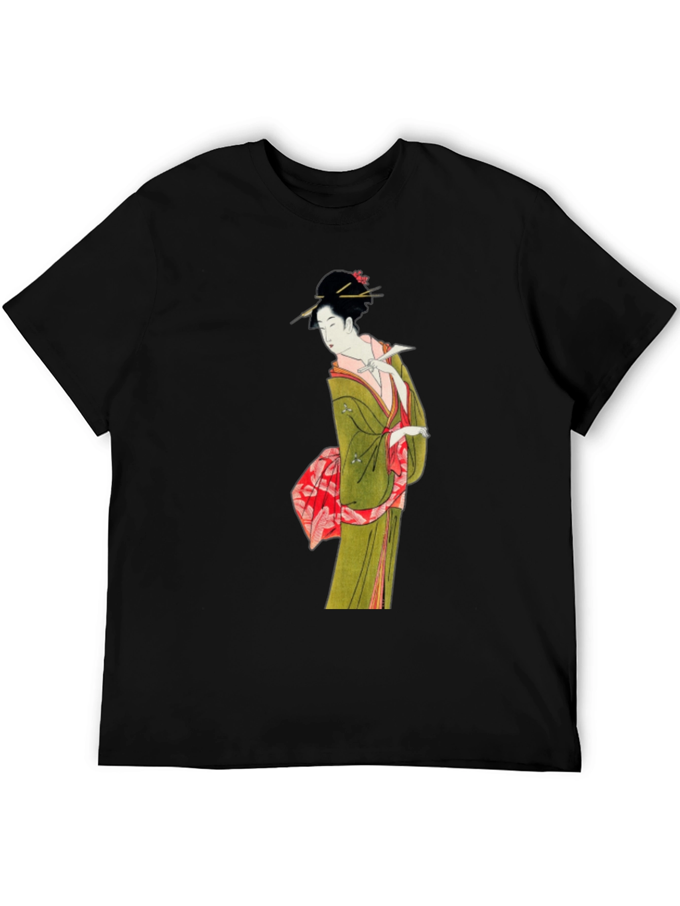 Japanese Geisha Art T-Shirt - Unique Ukiyo-e Design
