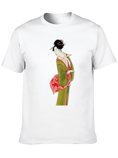 Japanese Geisha Art T-Shirt - Unique Ukiyo-e Design
