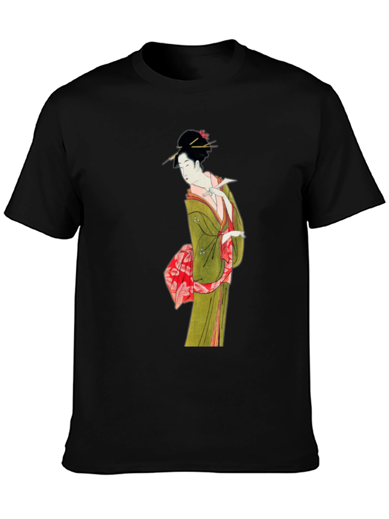 Japanese Geisha Art T-Shirt - Unique Ukiyo-e Design