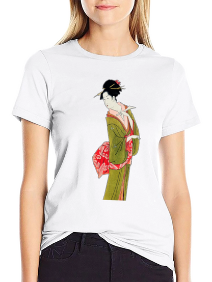 Japanese Geisha Art T-Shirt - Unique Ukiyo-e Design