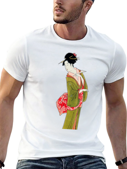 Japanese Geisha Art T-Shirt - Unique Ukiyo-e Design