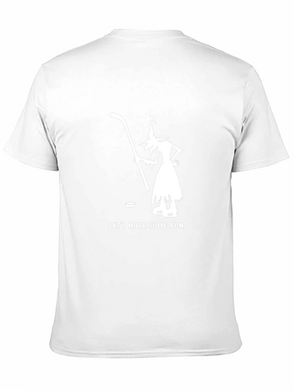 Witch Hockey Fun T-Shirt - Black Cotton Blend