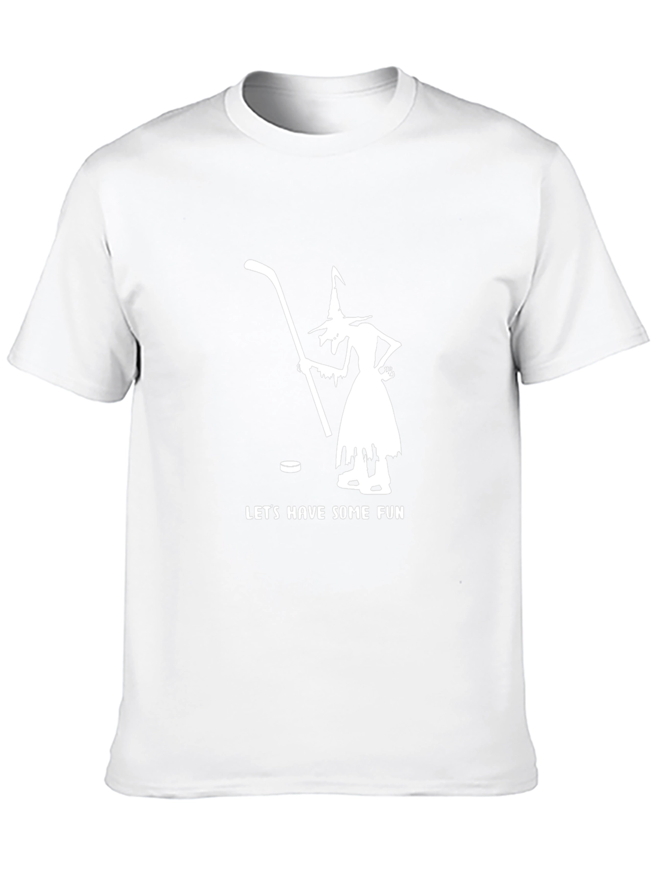 Witch Hockey Fun T-Shirt - Black Cotton Blend