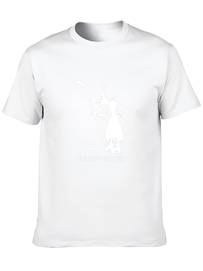 Witch Hockey Fun T-Shirt - Black Cotton Blend