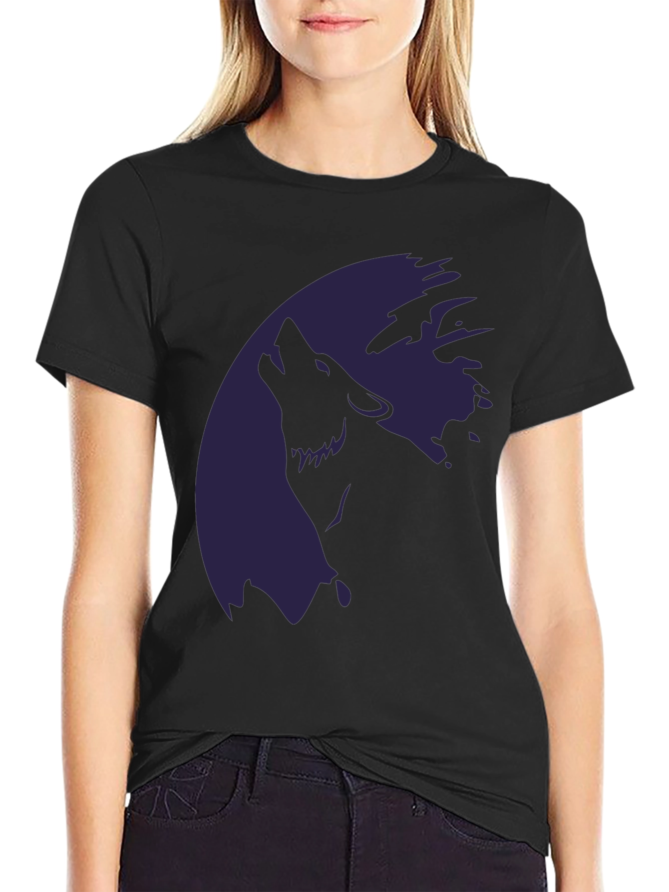 Wolf Moon Graphic T-Shirt - Stylish Dark Tee