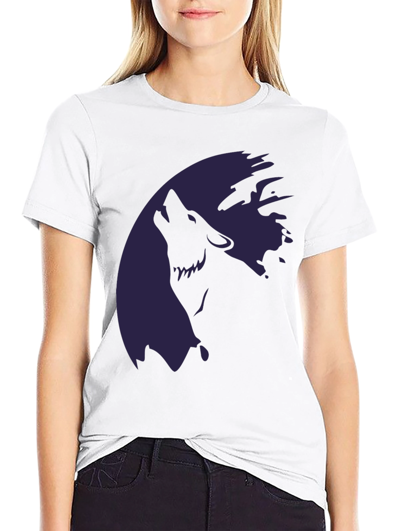 Wolf Moon Graphic T-Shirt - Stylish Dark Tee