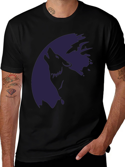 Wolf Moon Graphic T-Shirt - Stylish Dark Tee