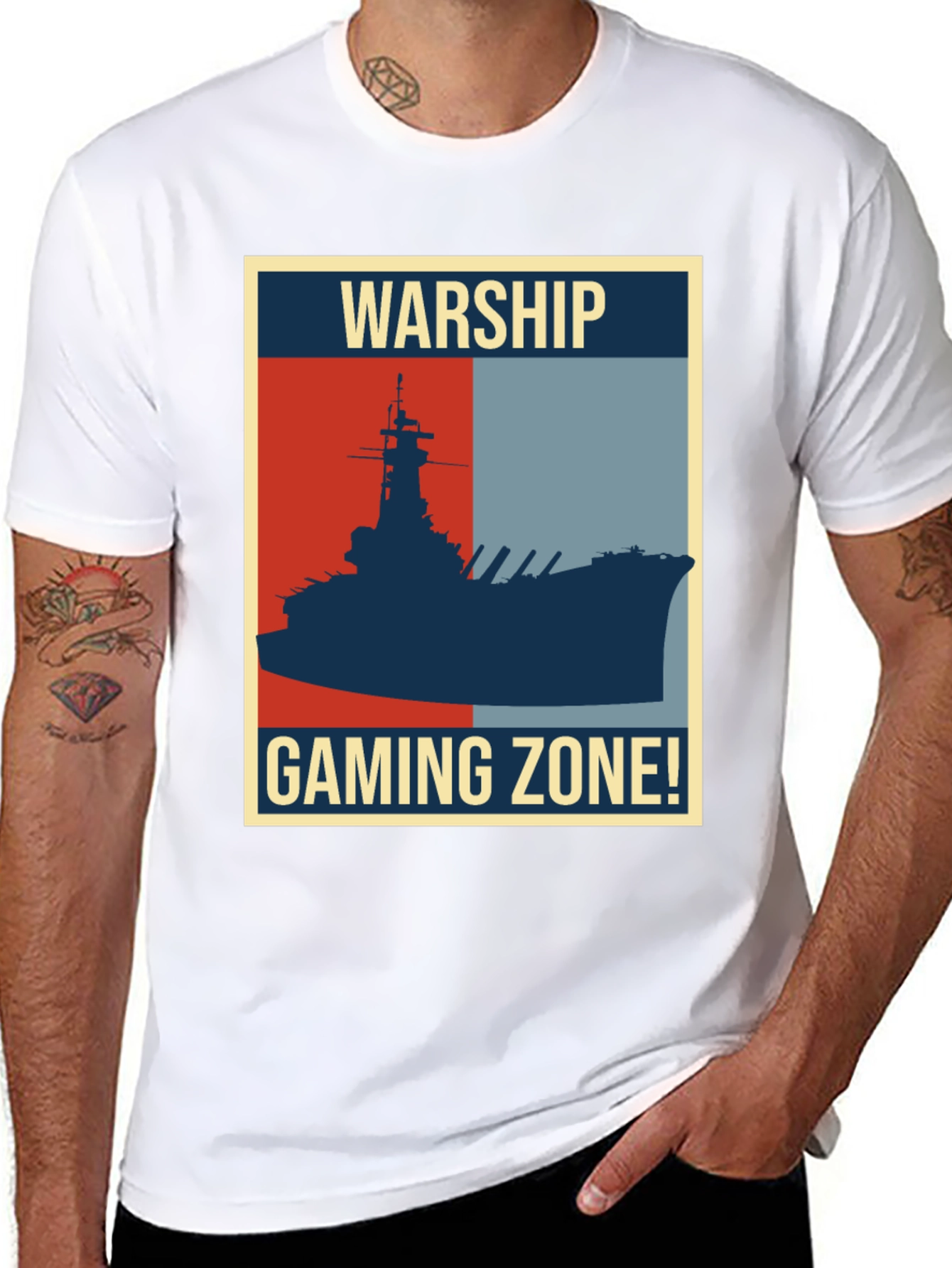 Warship Gaming Zone T-Shirt: Retro Naval Battle Tee