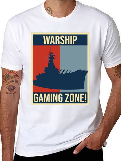 Warship Gaming Zone T-Shirt: Retro Naval Battle Tee