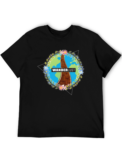 Wanderlust Earth Graphic Black T-Shirt