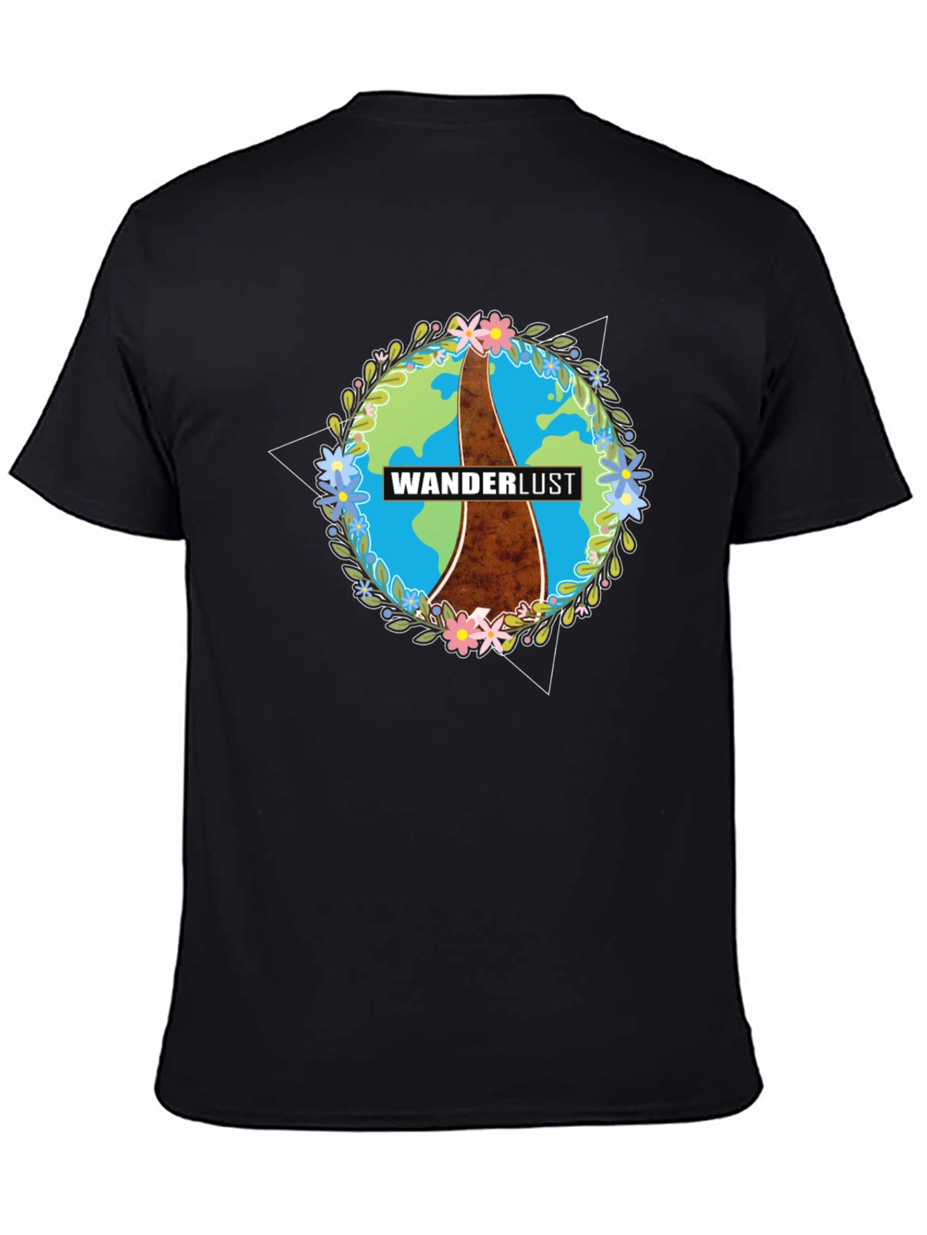 Wanderlust Earth Graphic Black T-Shirt