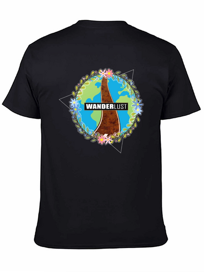 Wanderlust Earth Graphic Black T-Shirt