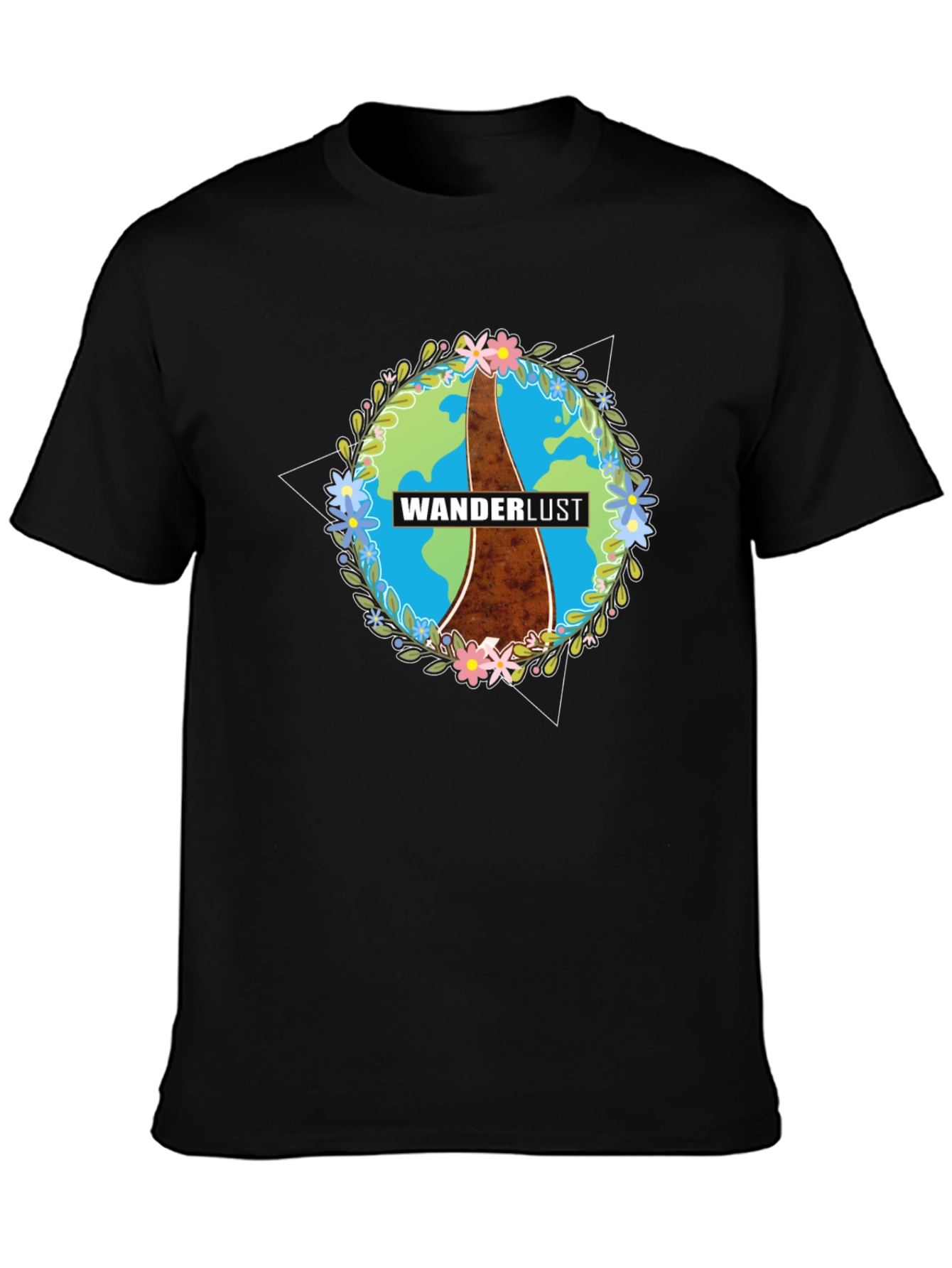 Wanderlust Earth Graphic Black T-Shirt