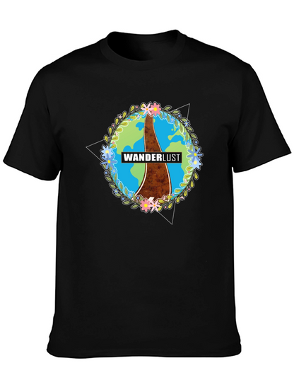 Wanderlust Earth Graphic Black T-Shirt