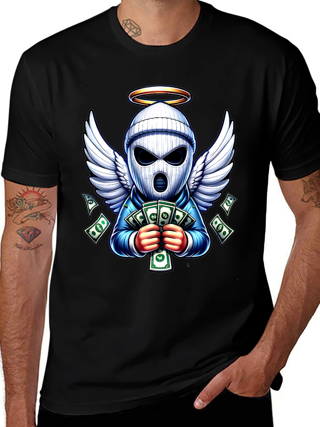 Angel Bandit Cash T-Shirt - Stylish Graphic Tee