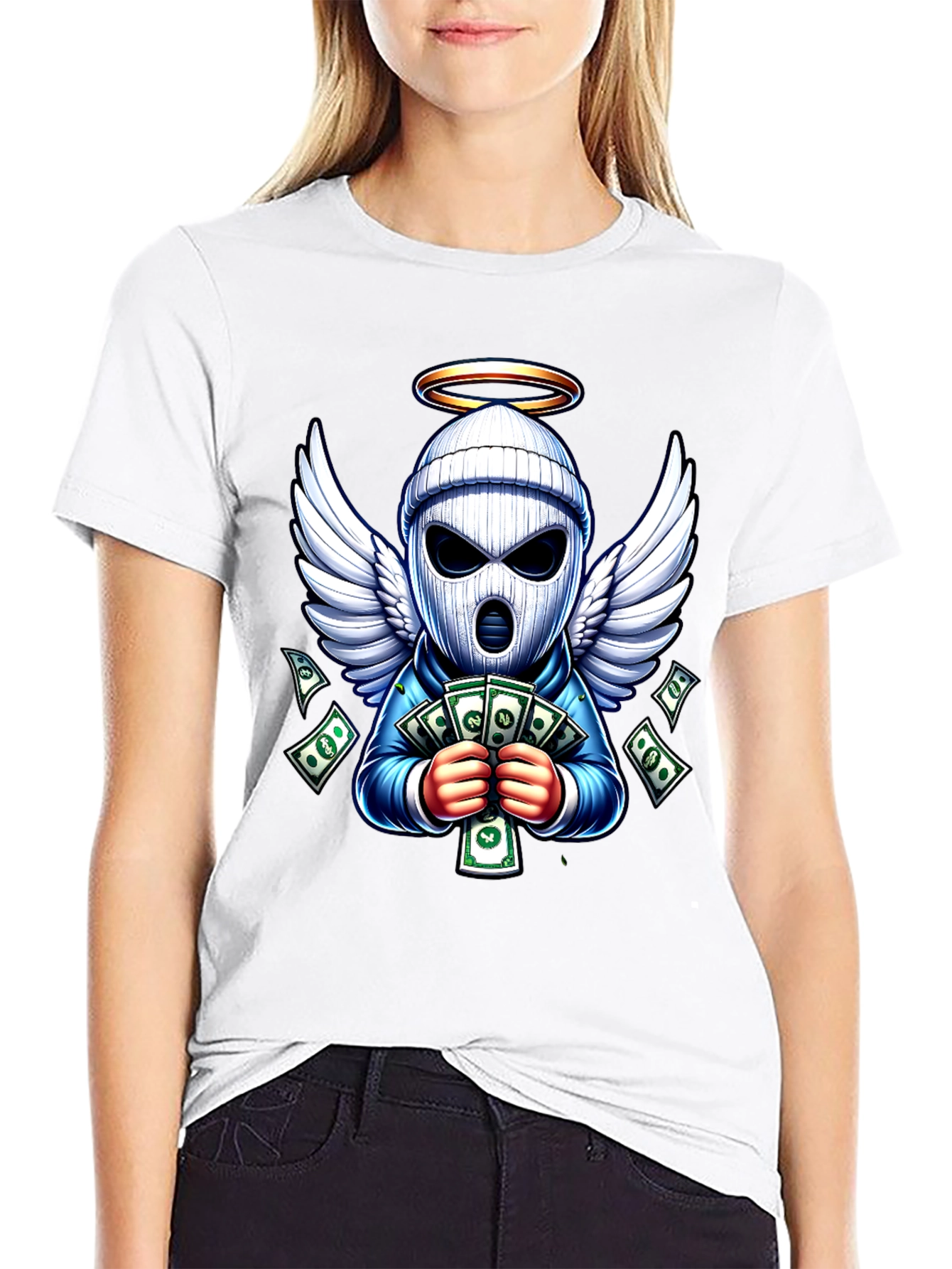 Angel Bandit Cash T-Shirt - Stylish Graphic Tee