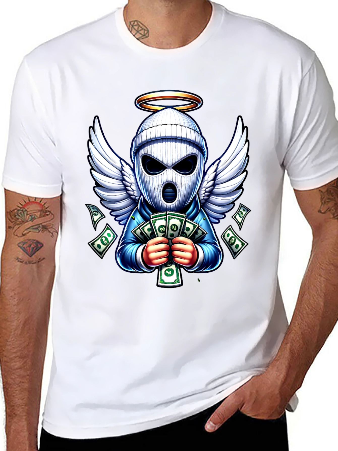 Angel Bandit Cash T-Shirt - Stylish Graphic Tee