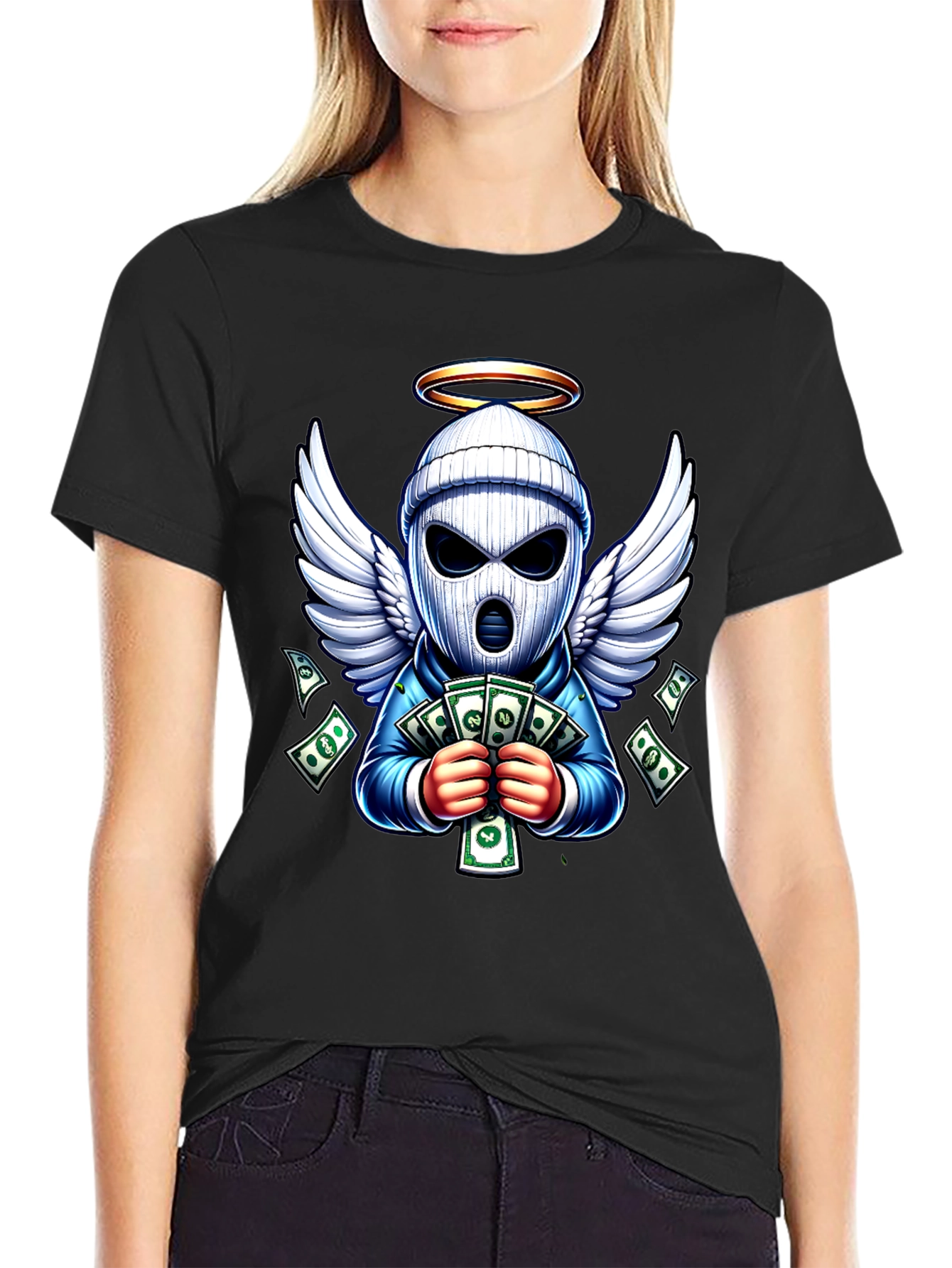 Angel Bandit Cash T-Shirt - Stylish Graphic Tee