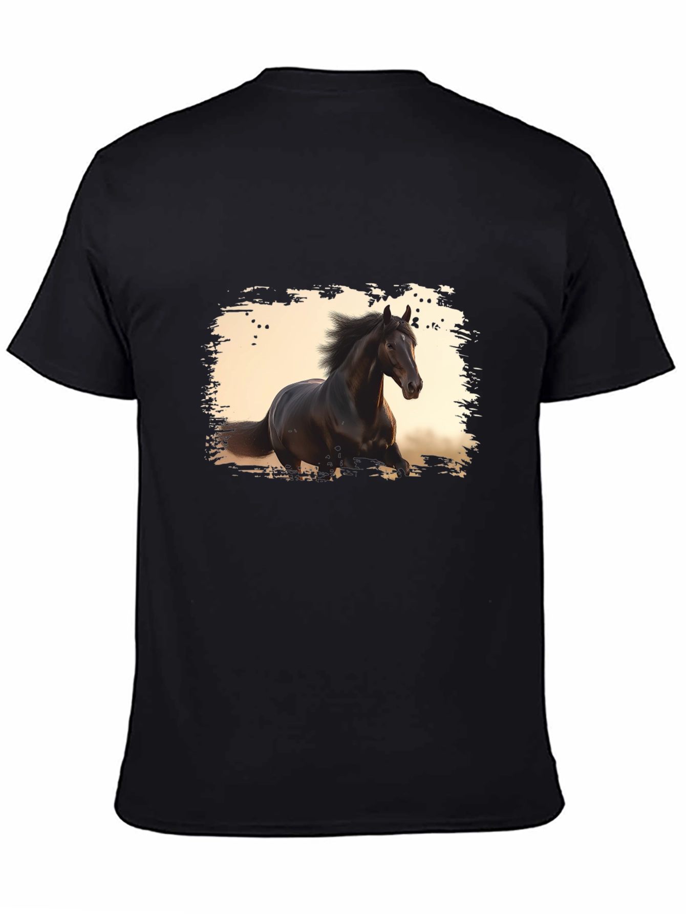 Black Horse Graphic Tee - Stylish Mens T-Shirt