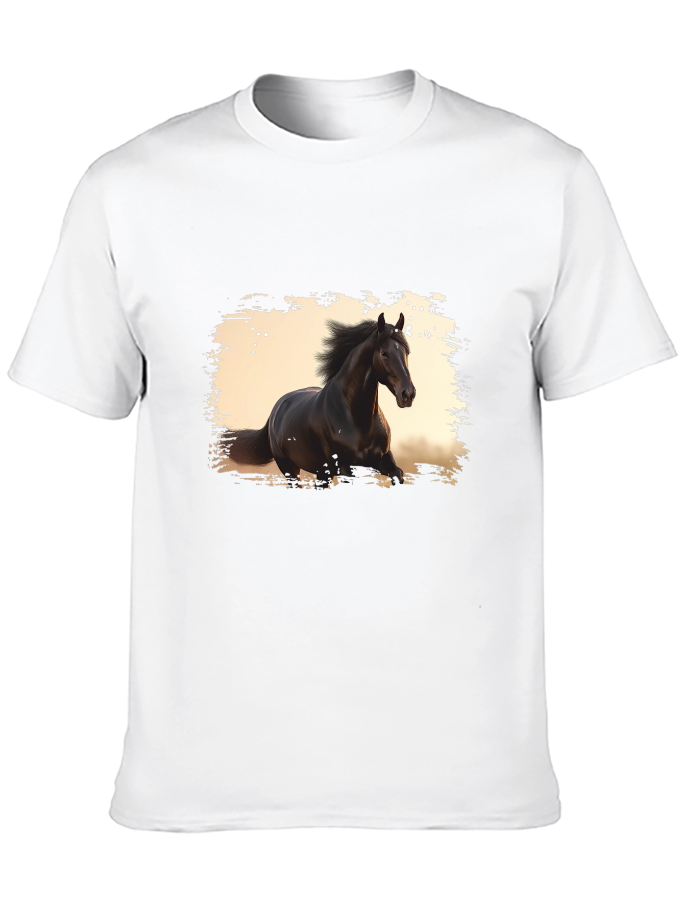Black Horse Graphic Tee - Stylish Mens T-Shirt