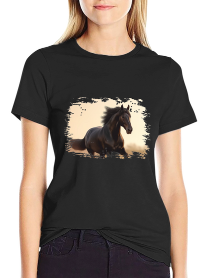 Black Horse Graphic Tee - Stylish Mens T-Shirt
