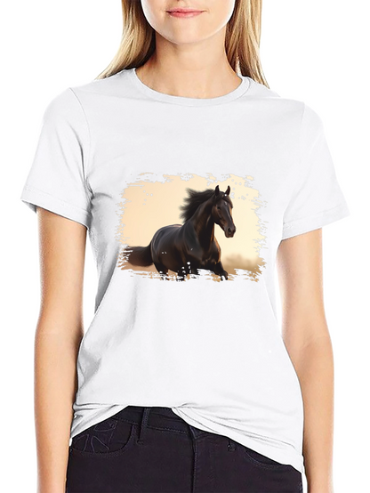 Black Horse Graphic Tee - Stylish Mens T-Shirt