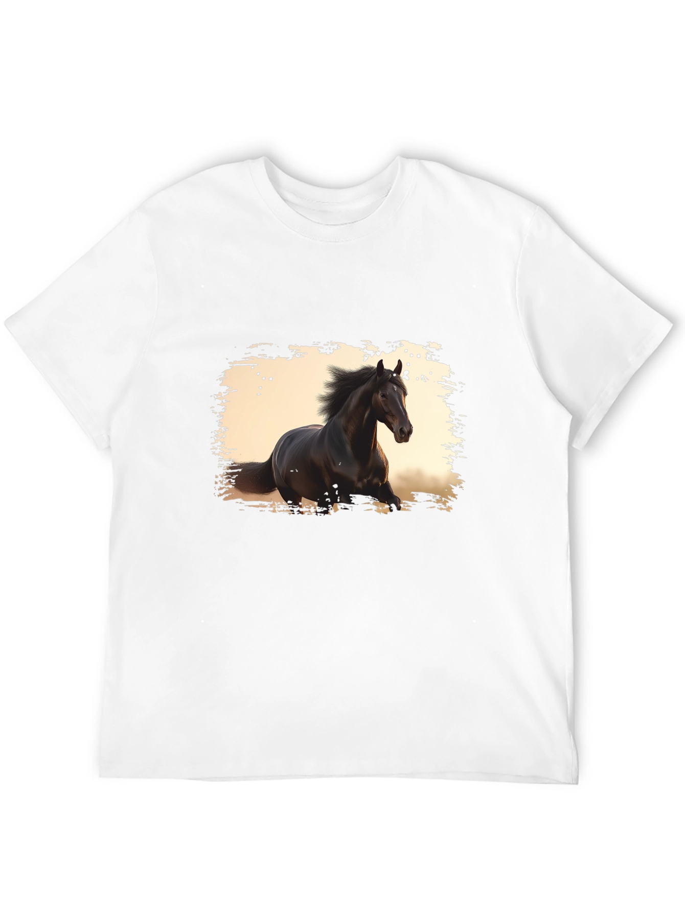 Black Horse Graphic Tee - Stylish Mens T-Shirt