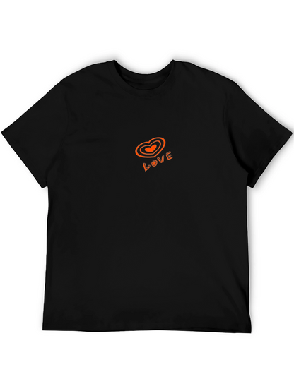Love Graphic Print Tee - Casual Black T-Shirt