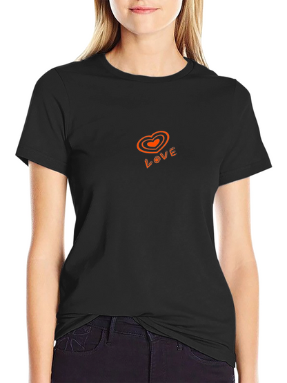 Love Graphic Print Tee - Casual Black T-Shirt