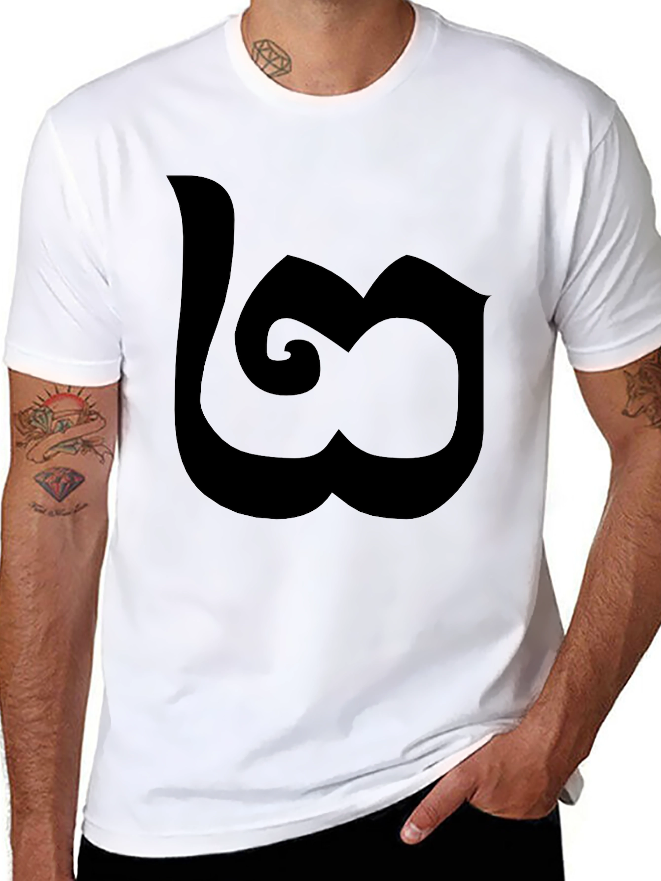 Thai Number Three T-Shirt Black Casual Cotton Tee