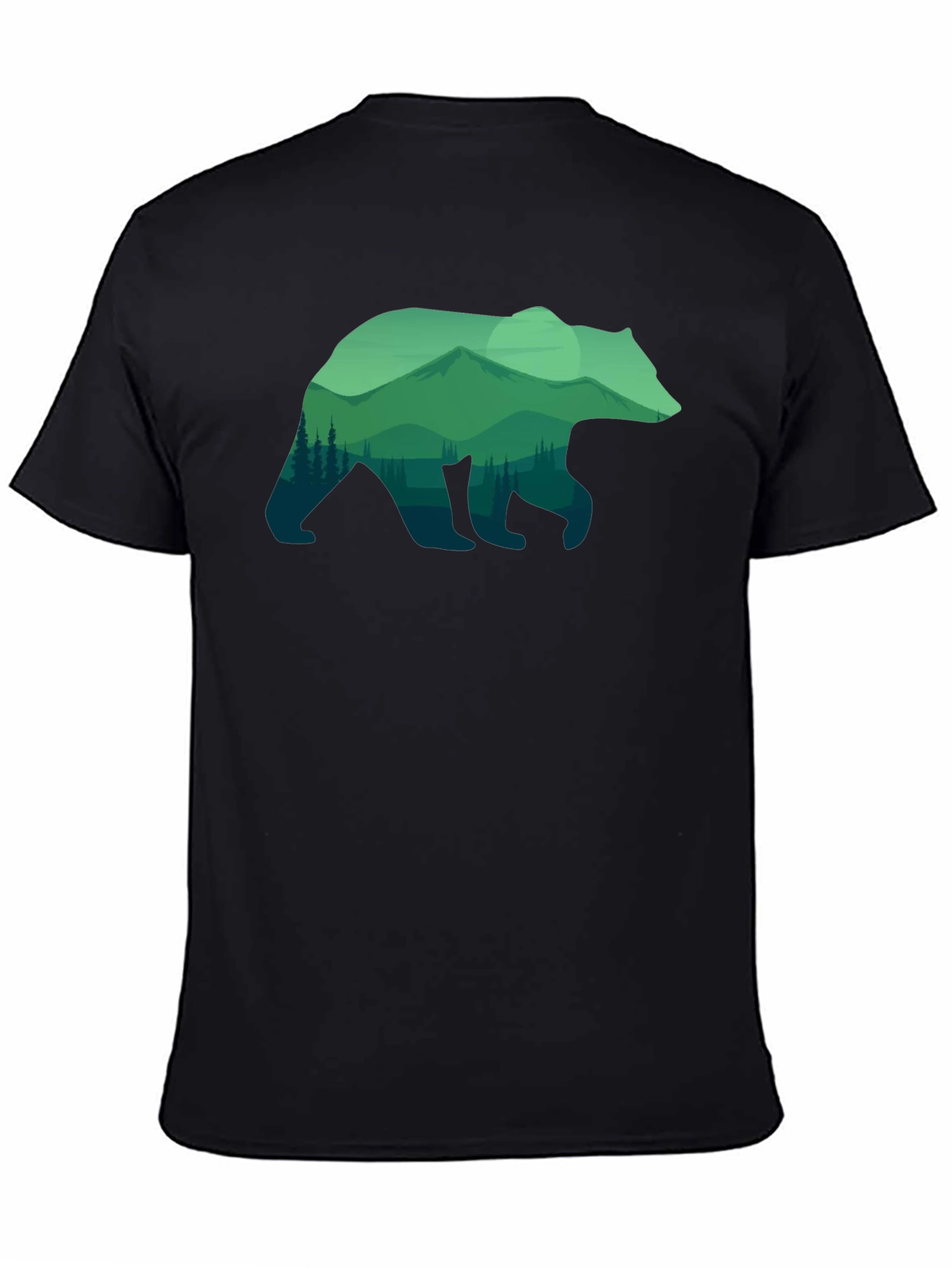 Nature Bear Graphic T-Shirt - Black