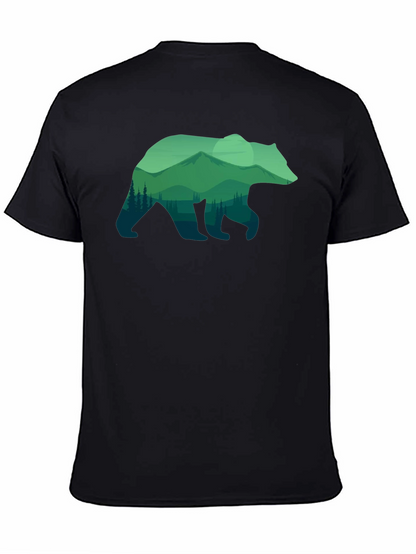 Nature Bear Graphic T-Shirt - Black