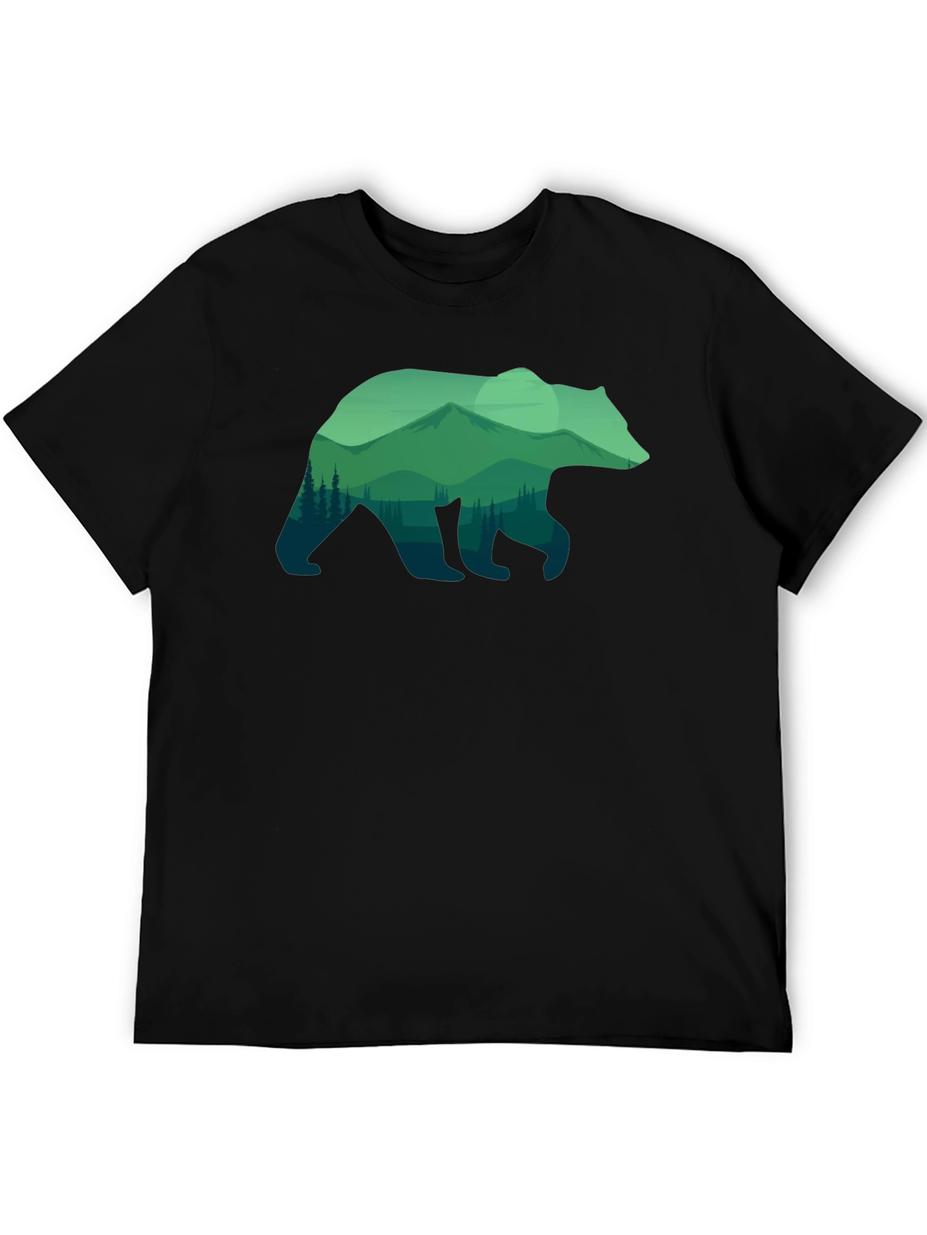 Nature Bear Graphic T-Shirt - Black